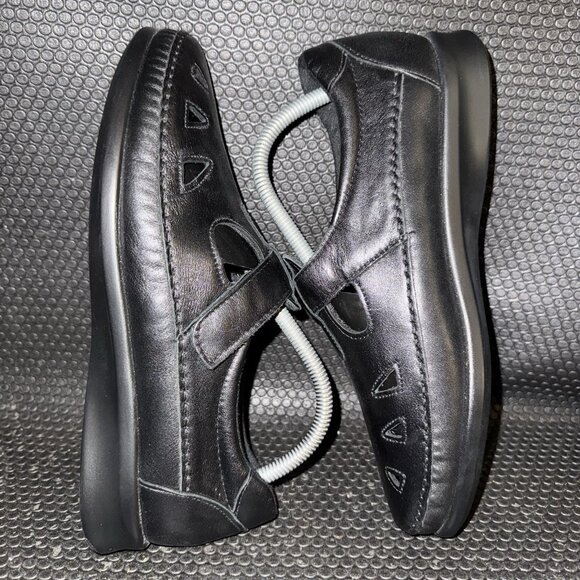SAS Roamer Tripad Comfort Black Leather Adjustable Hook Loop Shoes Size 9.5M - Picture 5 of 8